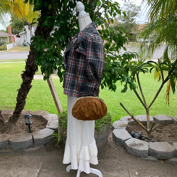✨🧡 Super Vintage Tan Suede Clutch Bag 🧡✨ - Picture 2 of 8
